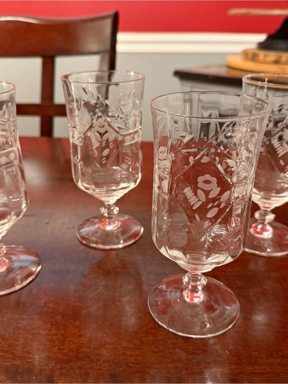 Vintage set of 4 Libbey Rock Sharpe "Del Mar" pattern